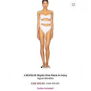 Agua Bendita x REVOLVE white one piece swimsuit